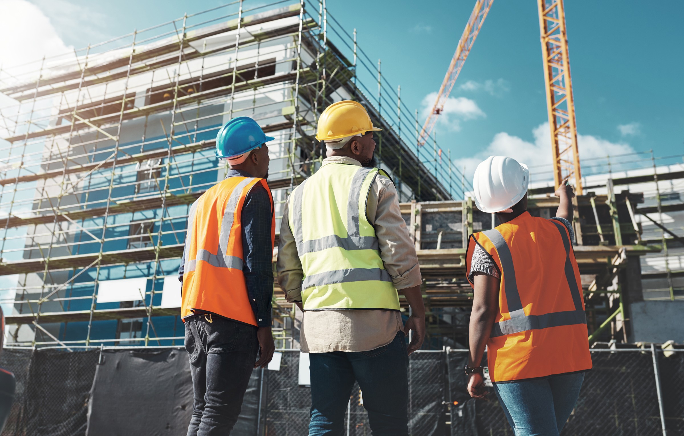 Commercial construction team