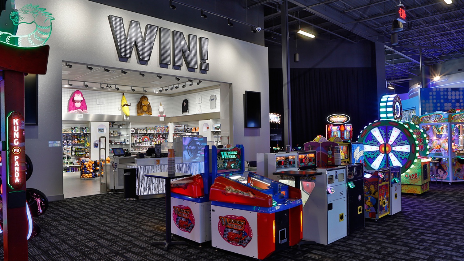 Arcade and gaming area at Dave and Buster's in Woburn, Massachusetts.